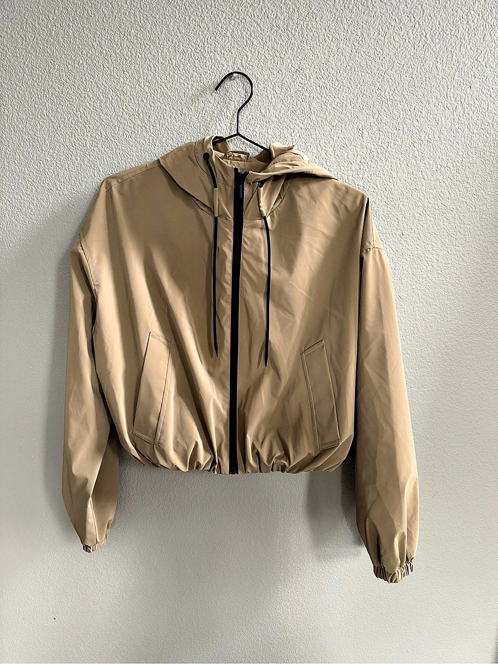 Zara Hooded Cropped Jacket Size Medium Like New